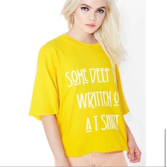 NWT REVOLVE Daydream Nation Deep Shit Tee in Golden Child Cotton Size Small - Picture 4 of 8